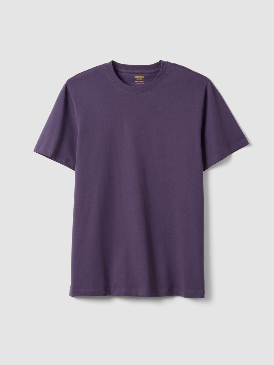Purple short sleeve pure cotton regular fit T-shirt_4