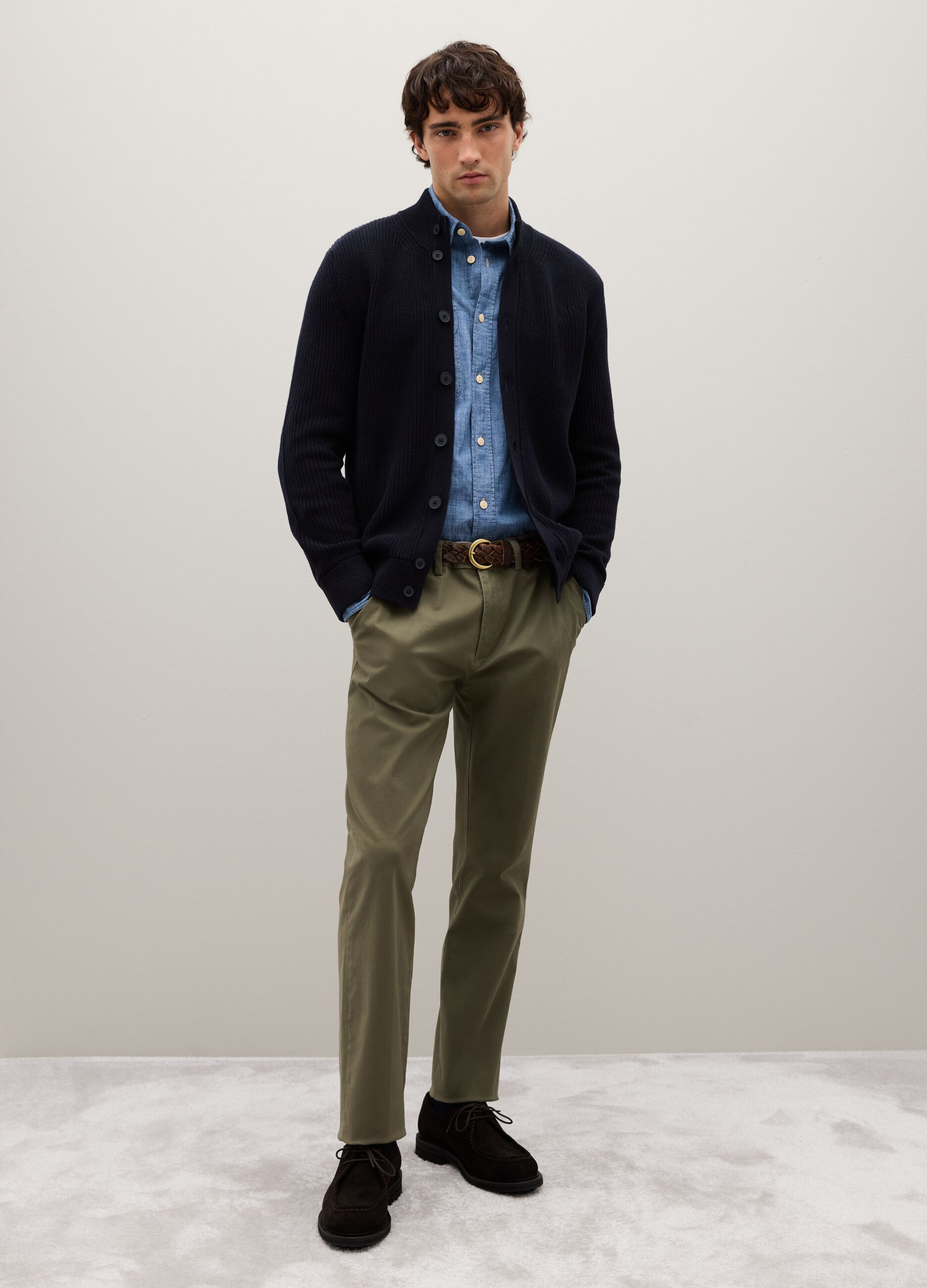 Blue Cardigan in Pure Cotton