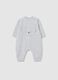 Grey cotton baby romper with embroidery_0