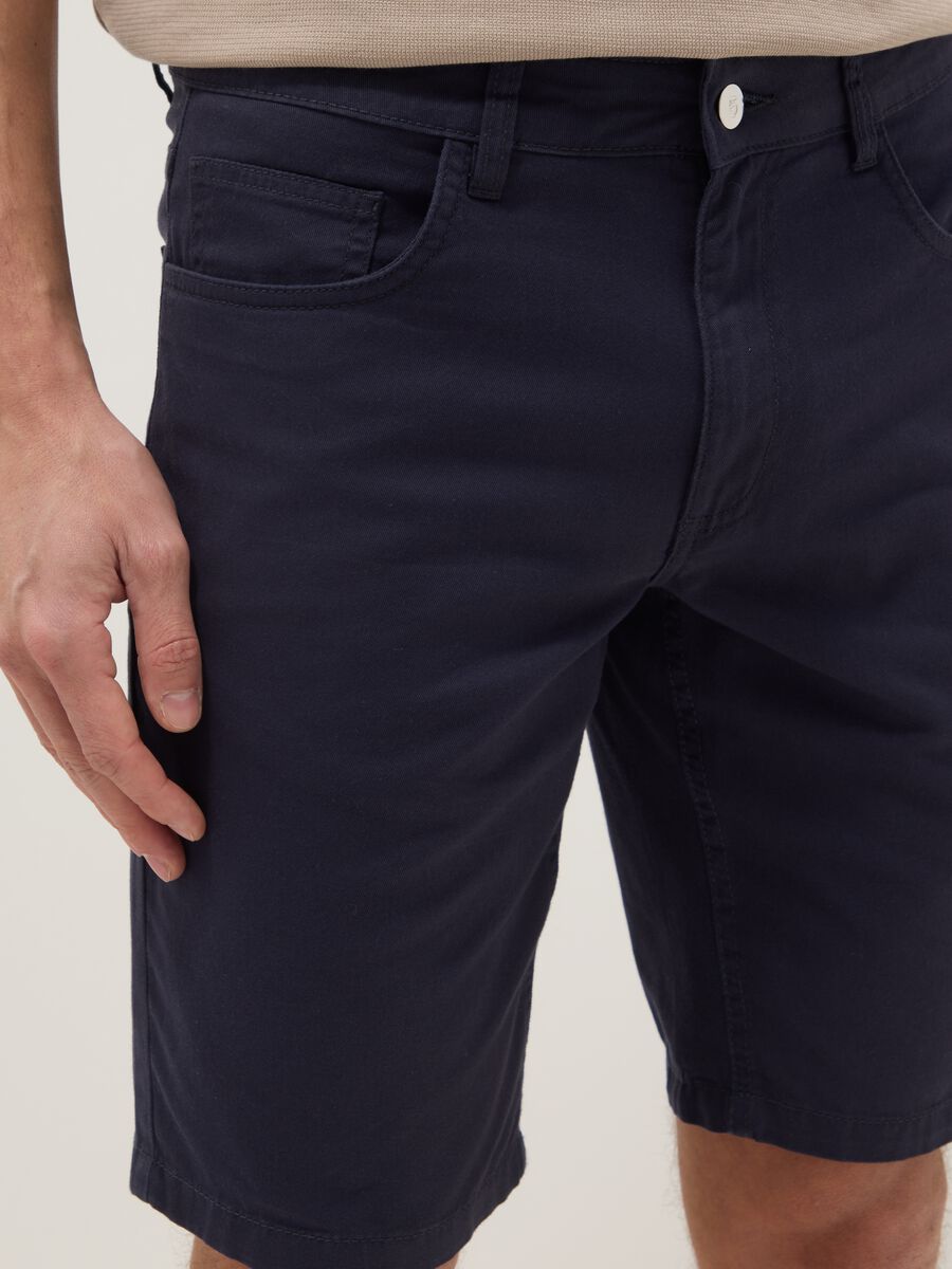 Blue pure cotton regular-fit shorts_3