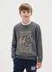 Grey Cotton Regular Fit Boy's Sweatshirt_0