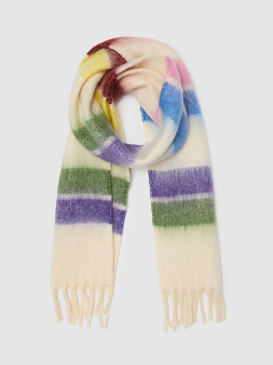 Sciarpa da ragazza multicolor con frange_0