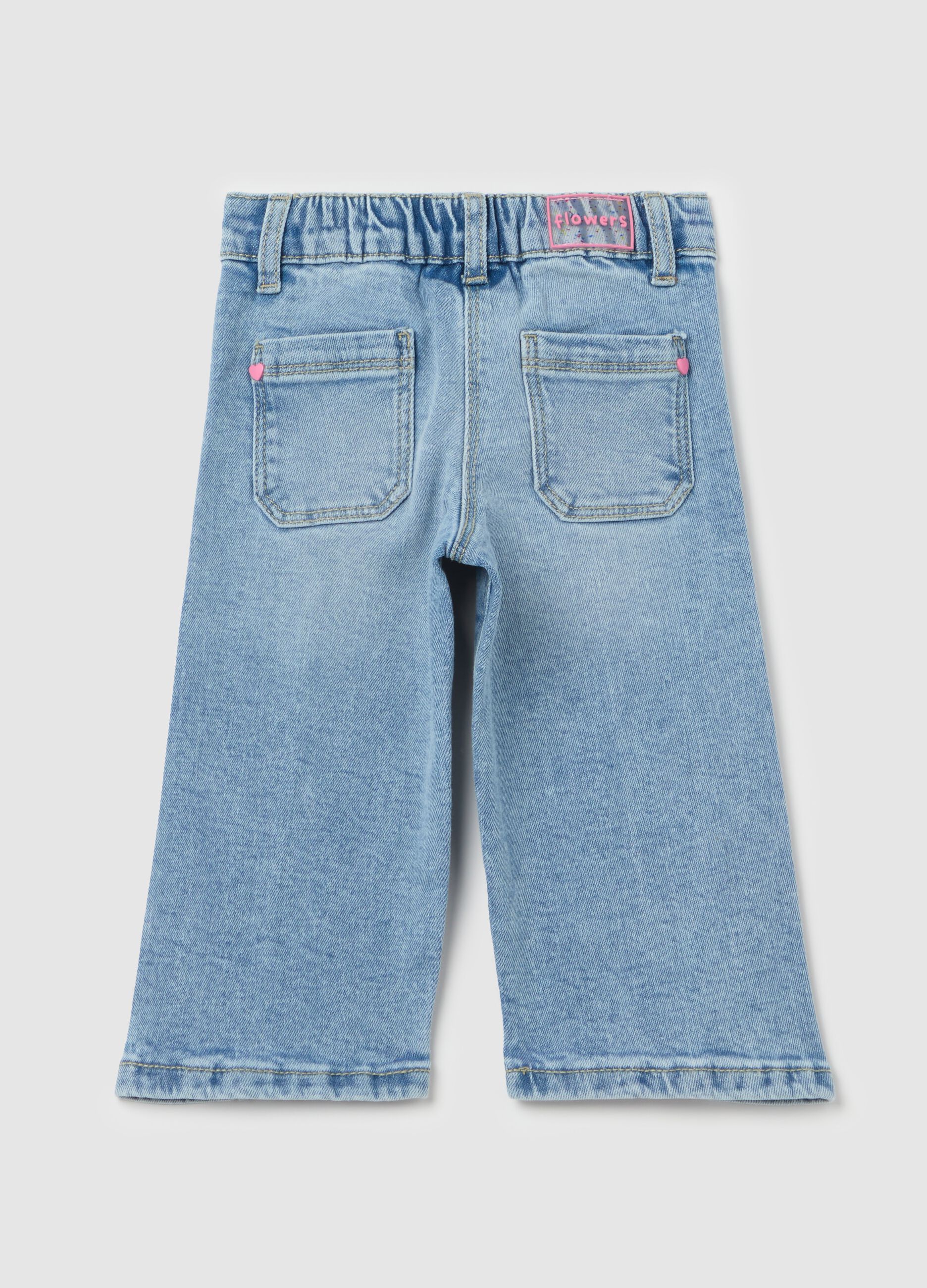 Wide-leg jeans in French Terry