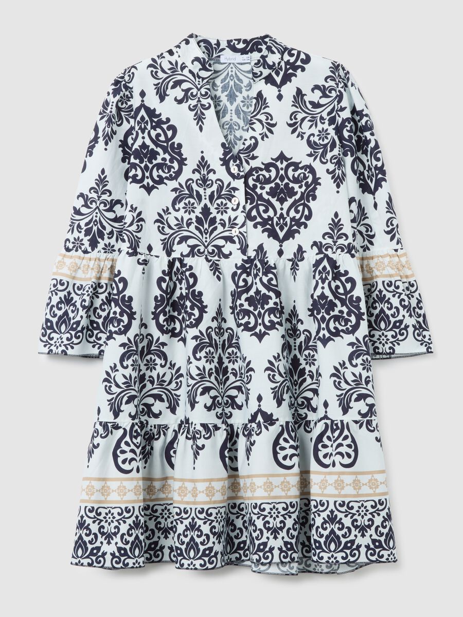 Women's short multicolour cotton dress regular fit_4