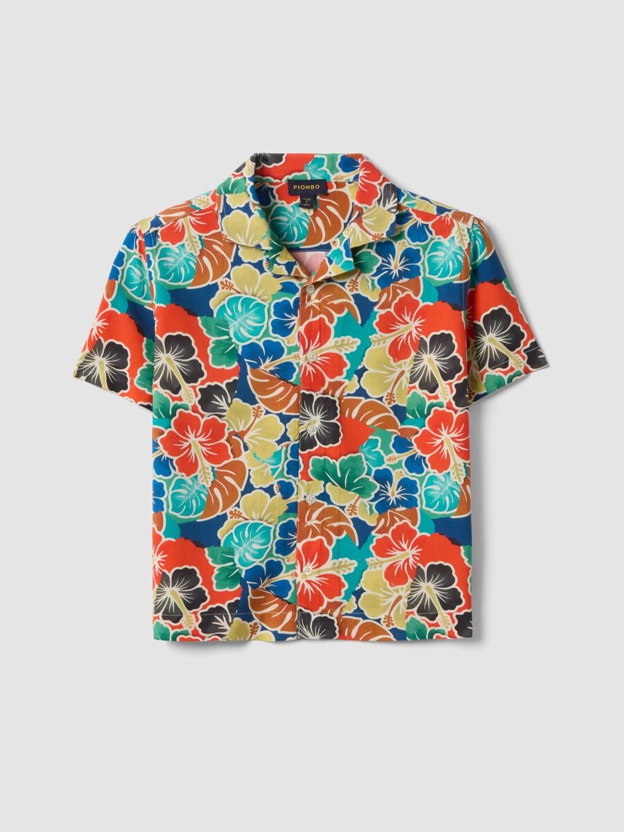 Boys&rsquo; multicolour pure viscose shirt with floral print_3