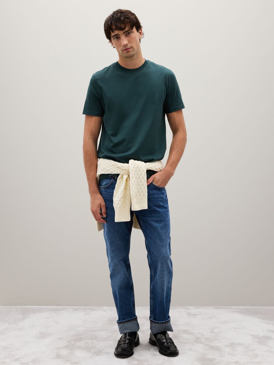Green pure cotton T-shirt_1