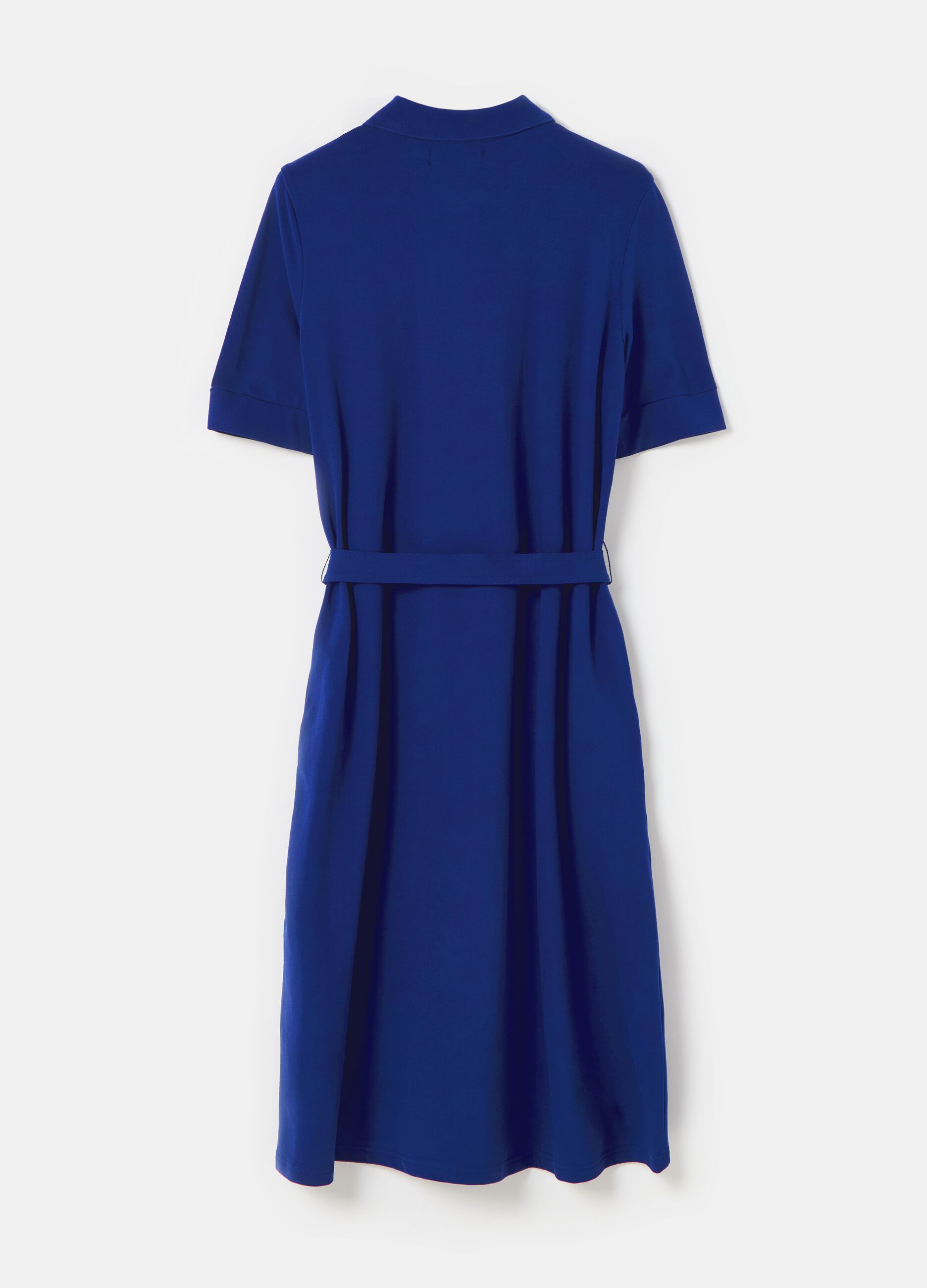 Polo shirt dress in piquet with belt