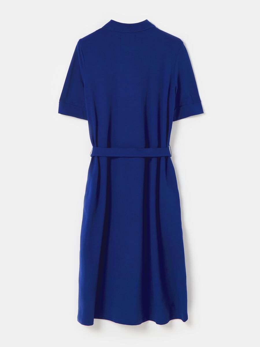 Polo shirt dress in piquet with belt_4