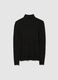 Black Cotton Blend Turtleneck Regular Fit_4