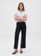 Women's black denim trousers regular fit_0
