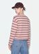 Pink pure cotton striped sweatshirt with crew neck, relaxed fit_1