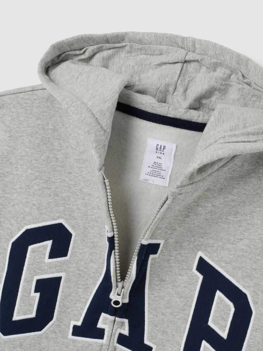 Full-zip fleece sweatshirt with logo embroidery_3