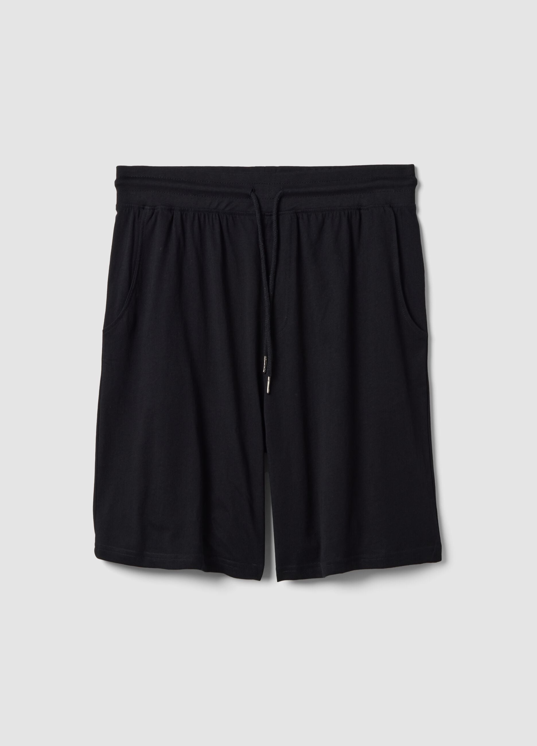 Black organic cotton pyjama shorts