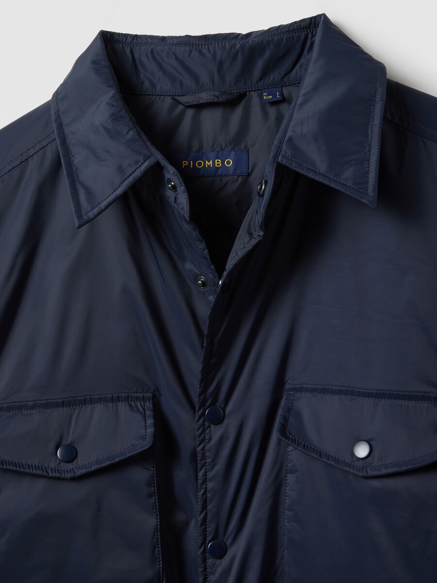 Blue lightweight regular fit jacket with zip_5