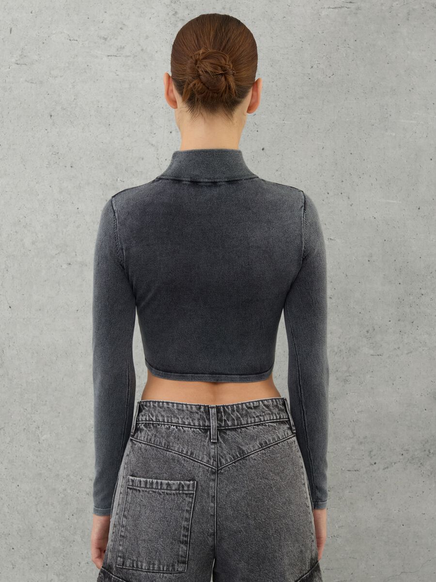 High Neck Knit Top Vintage Grey_4