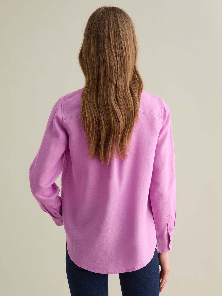 Regular-fit shirt in pink linen_3