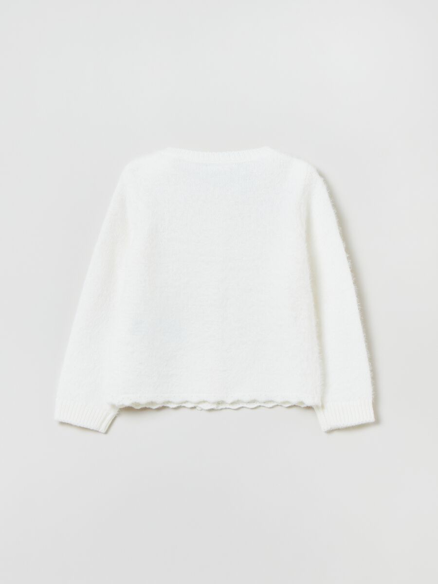 Cardigan in maglia con profili ondulati_1