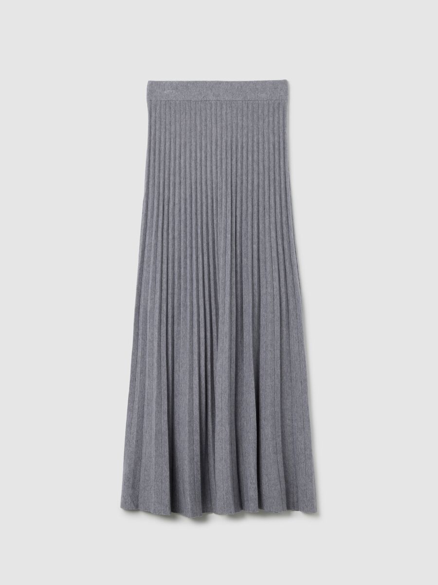 Grey Pleated Long Skirt_4
