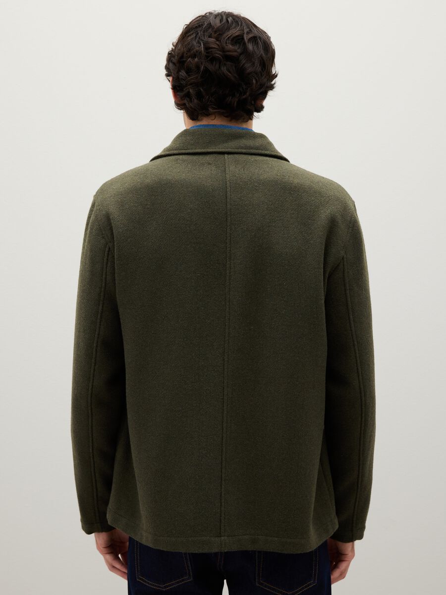 Giacca in misto lana verde regular fit_3