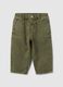 Pantaloni verde militare in puro cotone per bambino_0