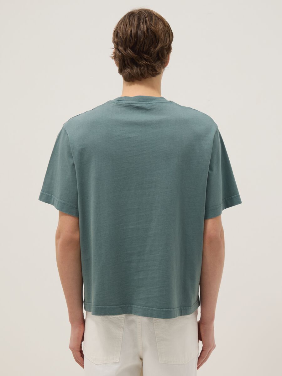 Green pure cotton regular fit top with buttons_3