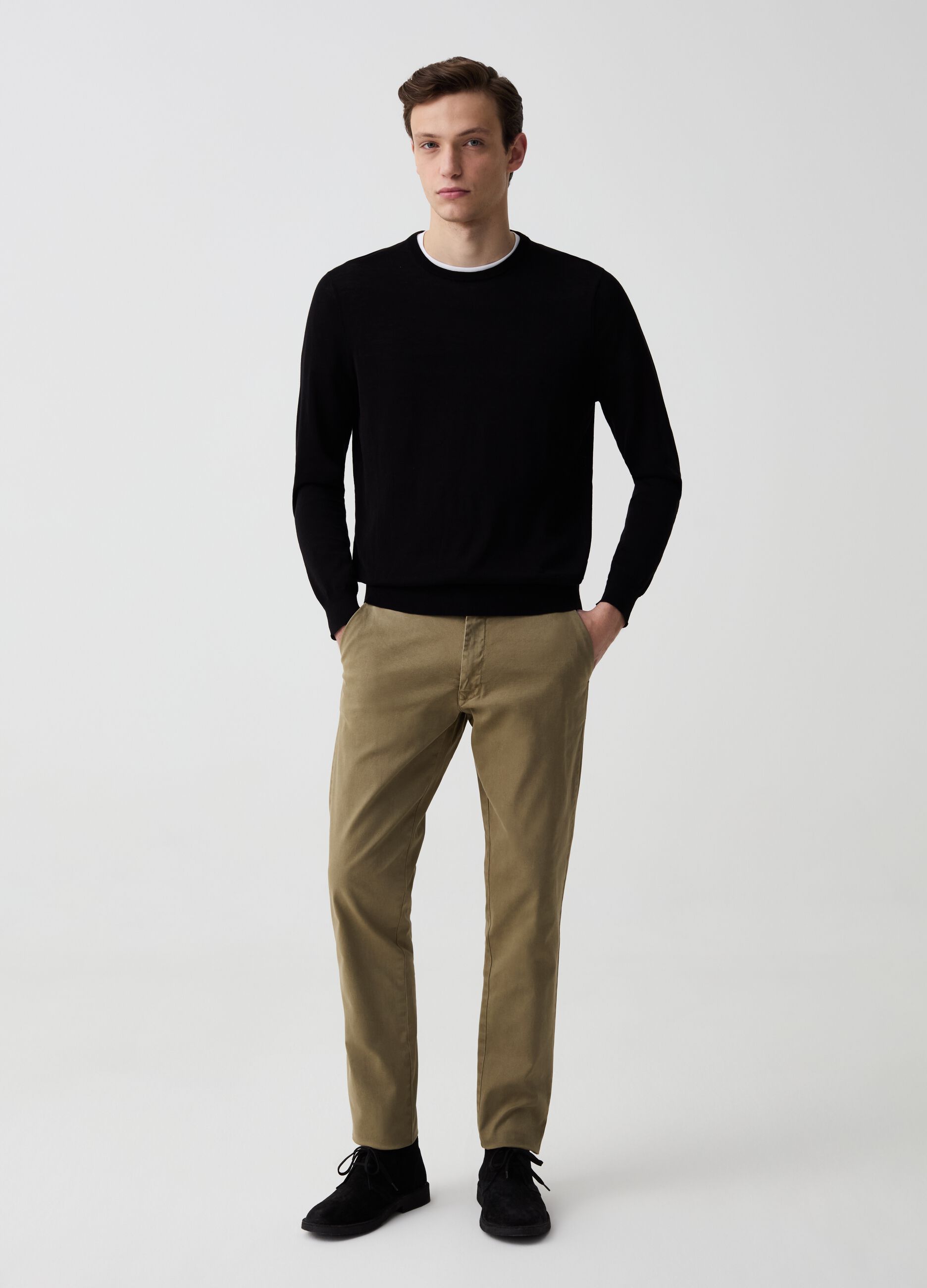 Pantalone chino slim fit in cotone stretch