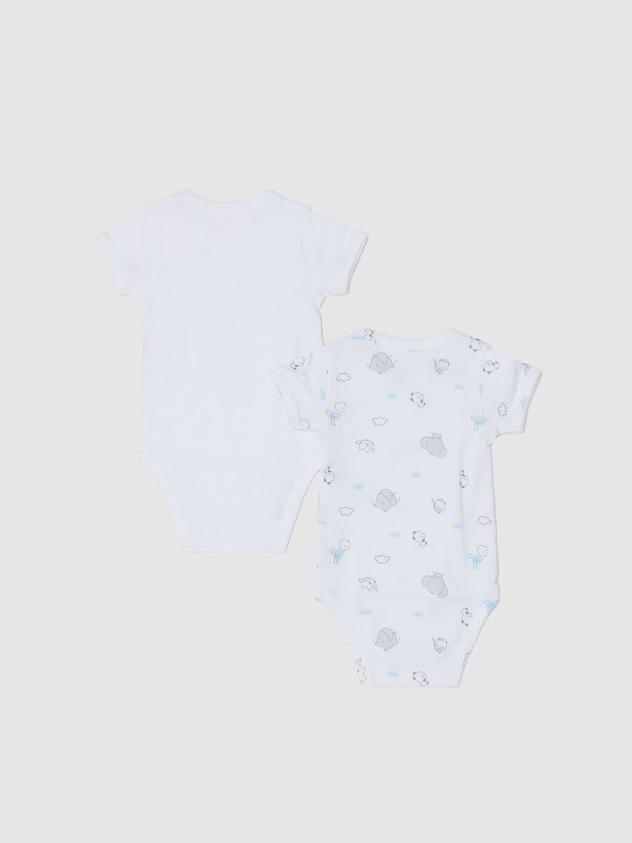 Two-pack bodysuits in organic cotton with animals print_1