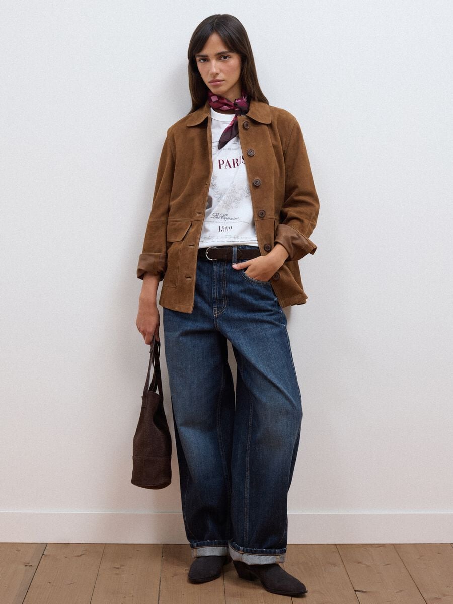 Giacca marrone in vera pelle regular fit_2