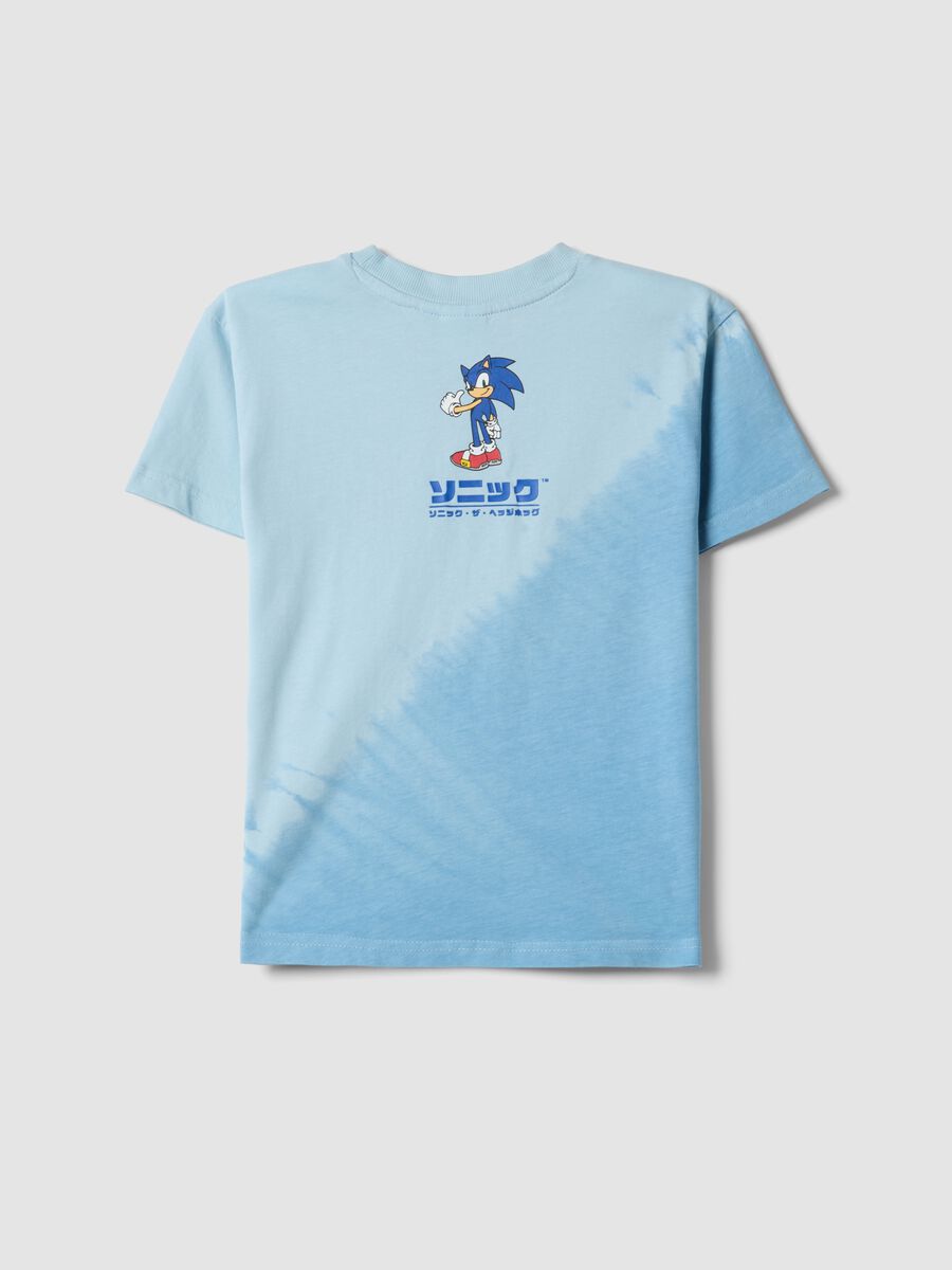 T-shirt in puro cotone azzurra da bambino regular fit con Sonic_1