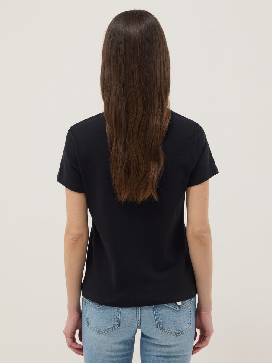 T-shirt in puro cotone nero regular fit_3
