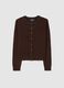 Brown cardigan in mixed fabric_4