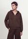 Felpa marrone in modal elasticizzato con cappuccio regular fit_0