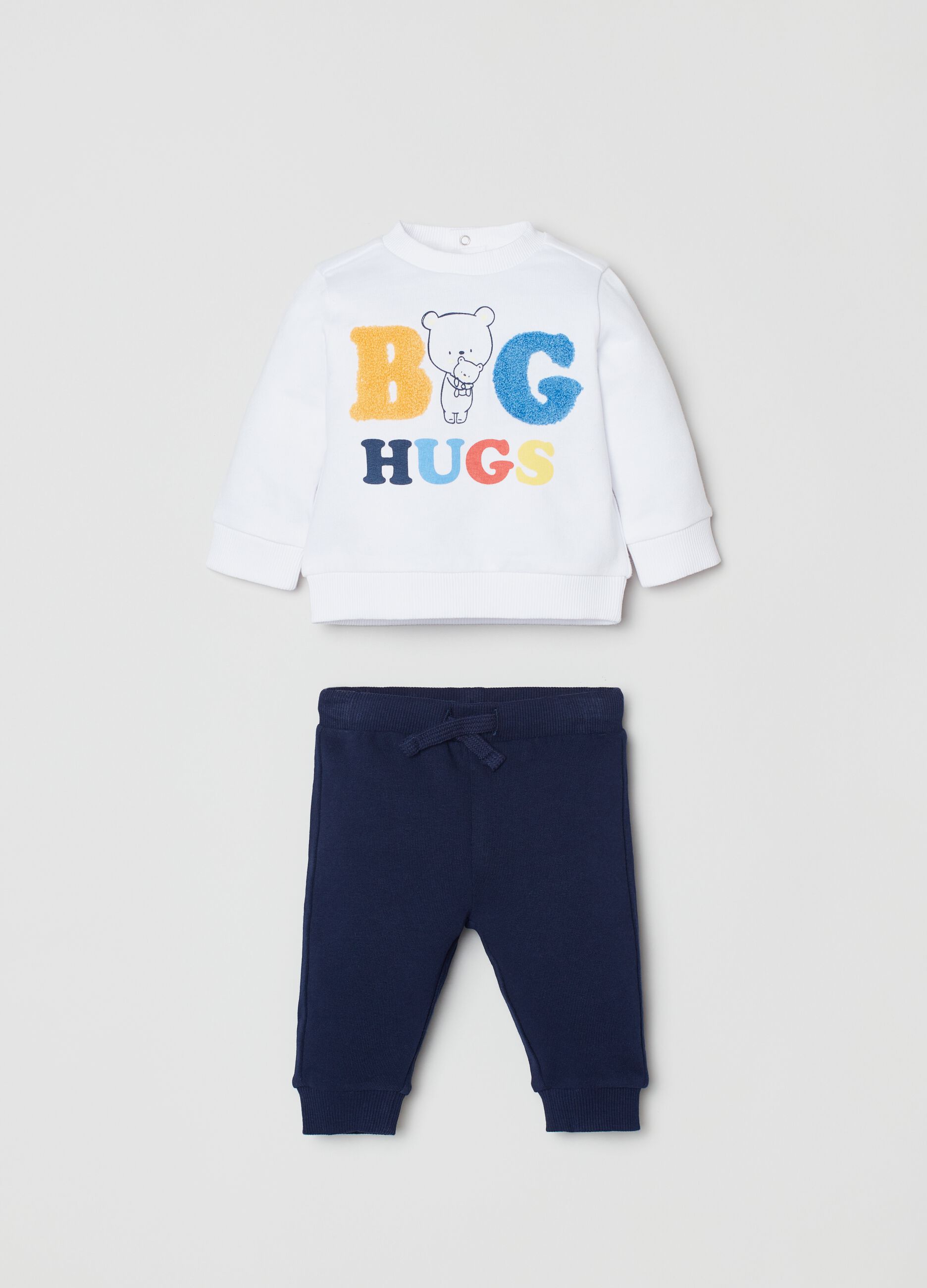 Set top con stampa e joggers_0