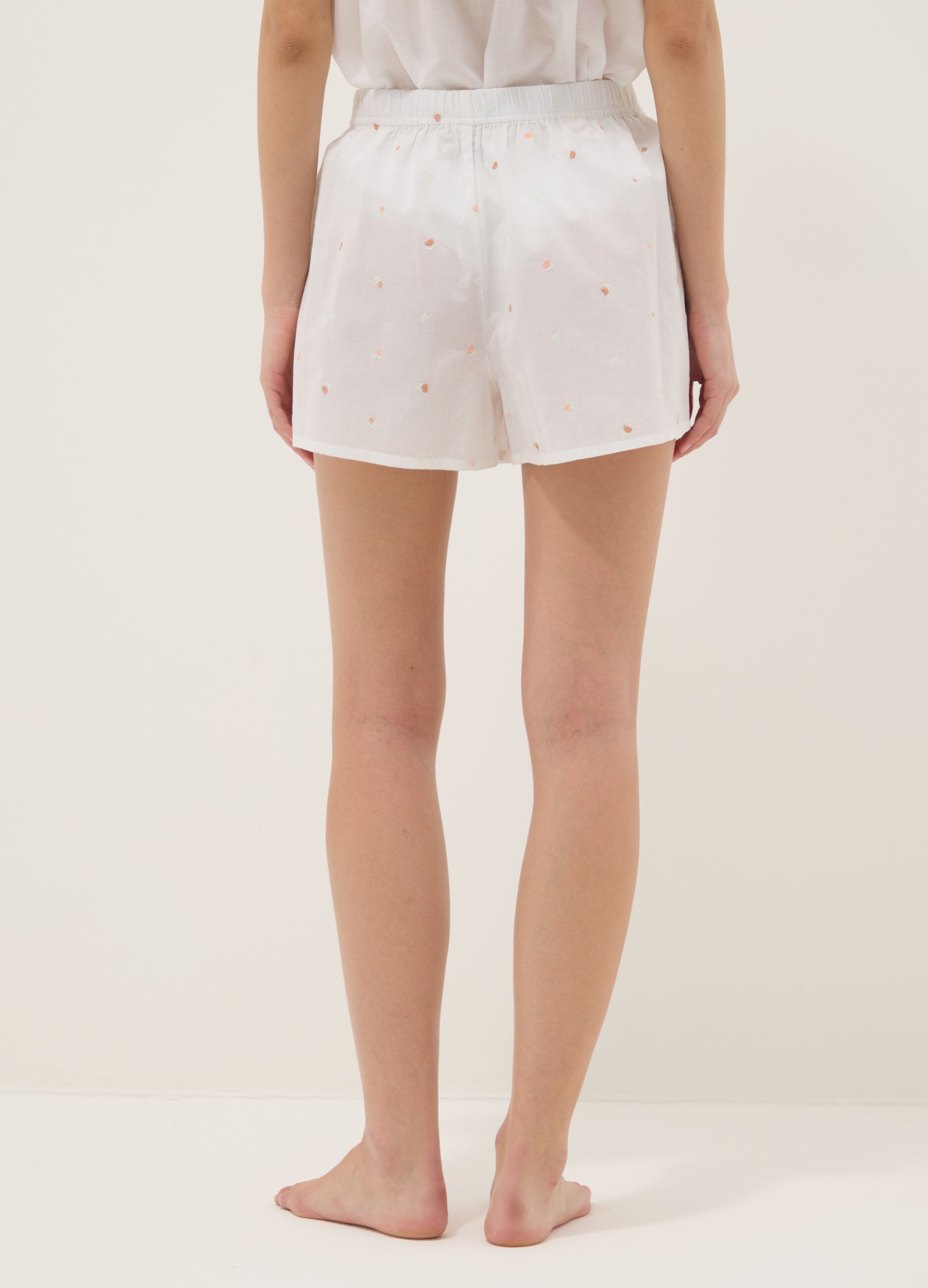 White organic cotton pyjama shorts