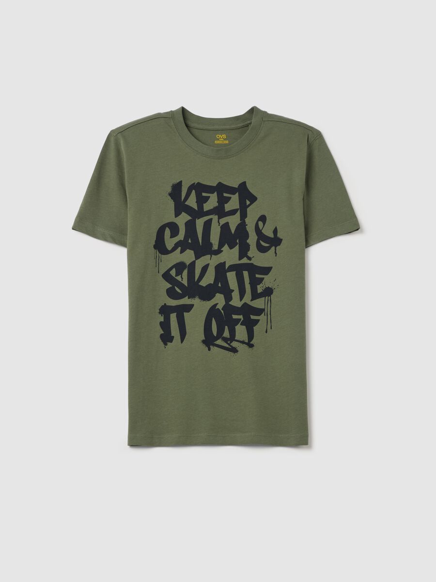 T-shirt in cotone con stampa _0