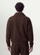 Brown half-zip cotton-blend crew neck_3