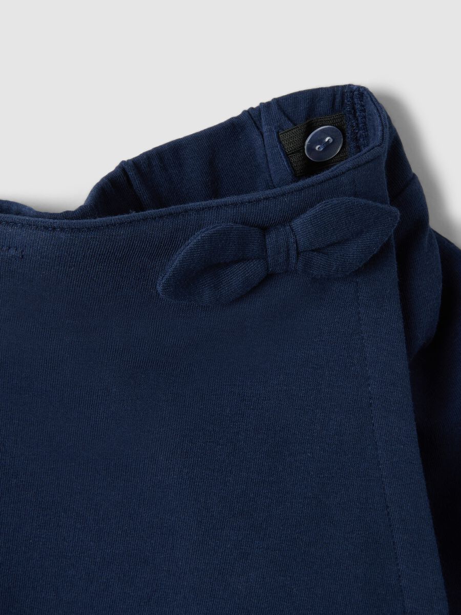 Blue Stretch Cotton Shorts for Girls Regular Fit with Sequins_2