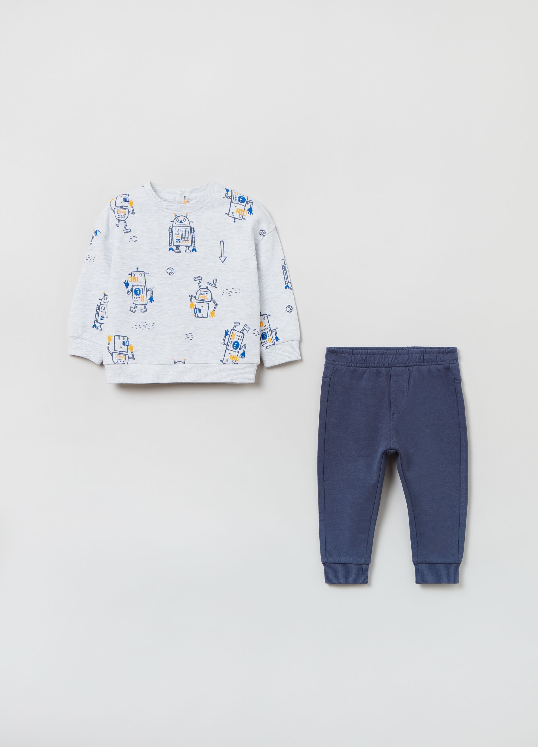 Jogging set in French Terry stampa robots_0