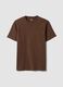T-shirt marrone in puro cotone organico jersey regular fit_0