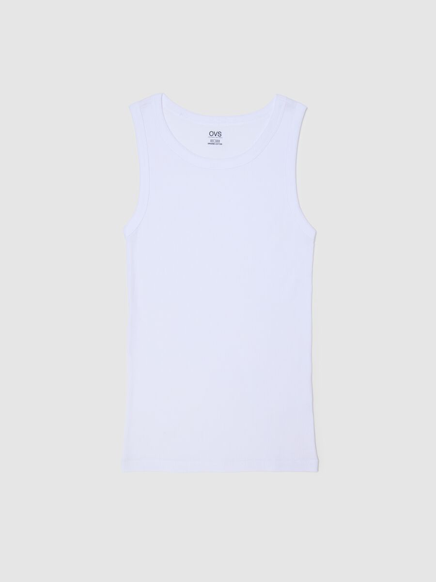 Men's white pure cotton tank top_4