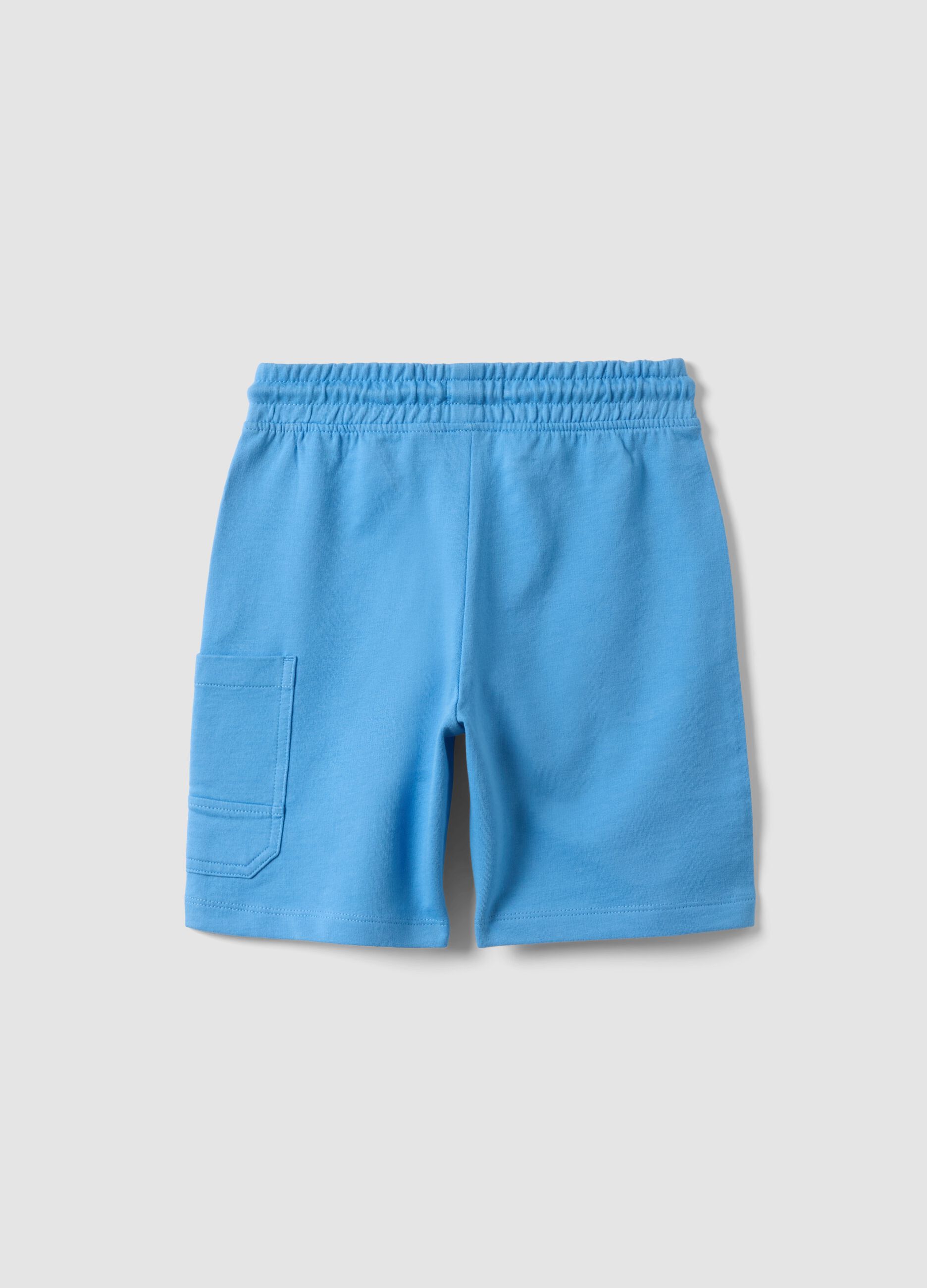Children's regular fit sky blue pure cotton shorts