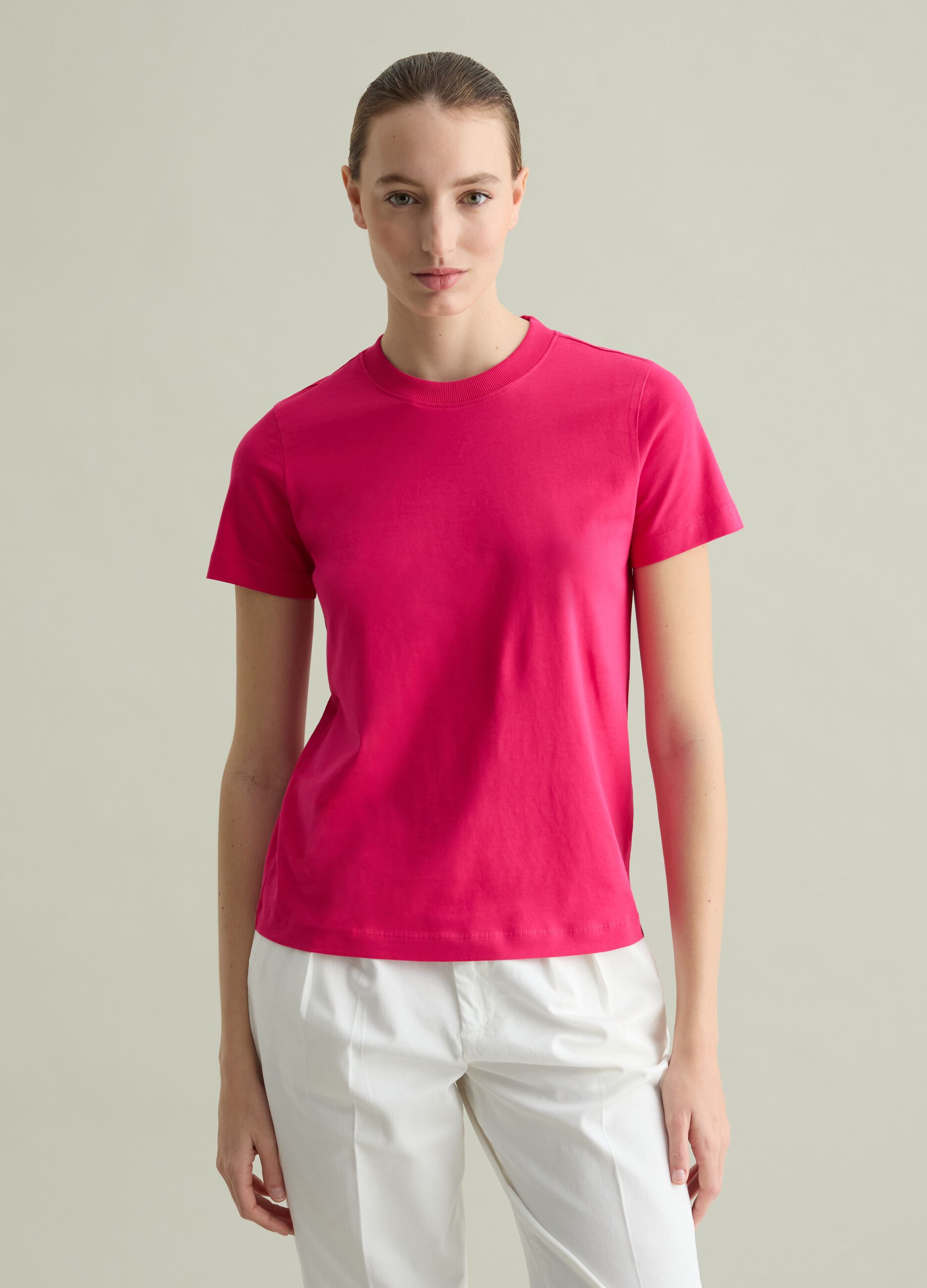 T-shirt girocollo in cotone