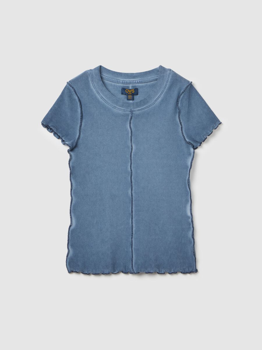 Ribbed T-shirt with acid-wash effect_3