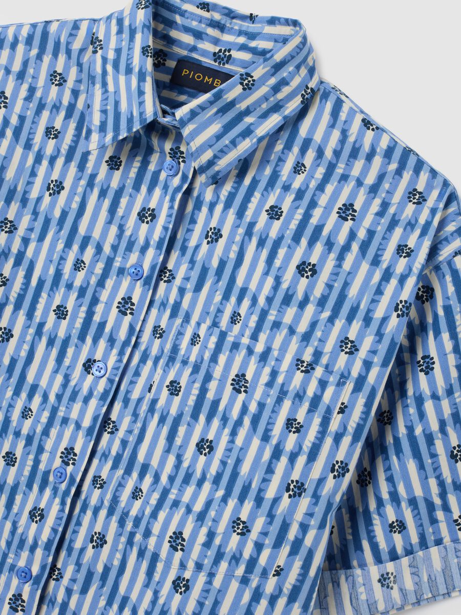 Oversized multicolour pure cotton striped shirt_5