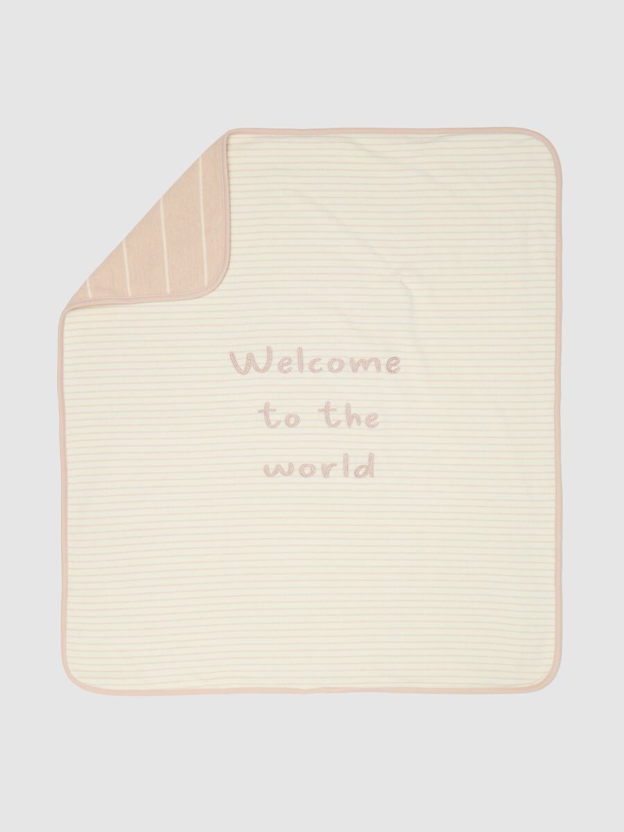Blanket with "Welcome To The World" embroidery_0