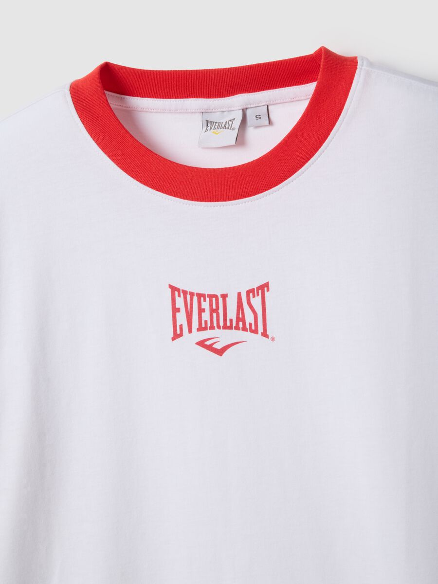 White pure cotton T-shirt regular fit with red trims_5