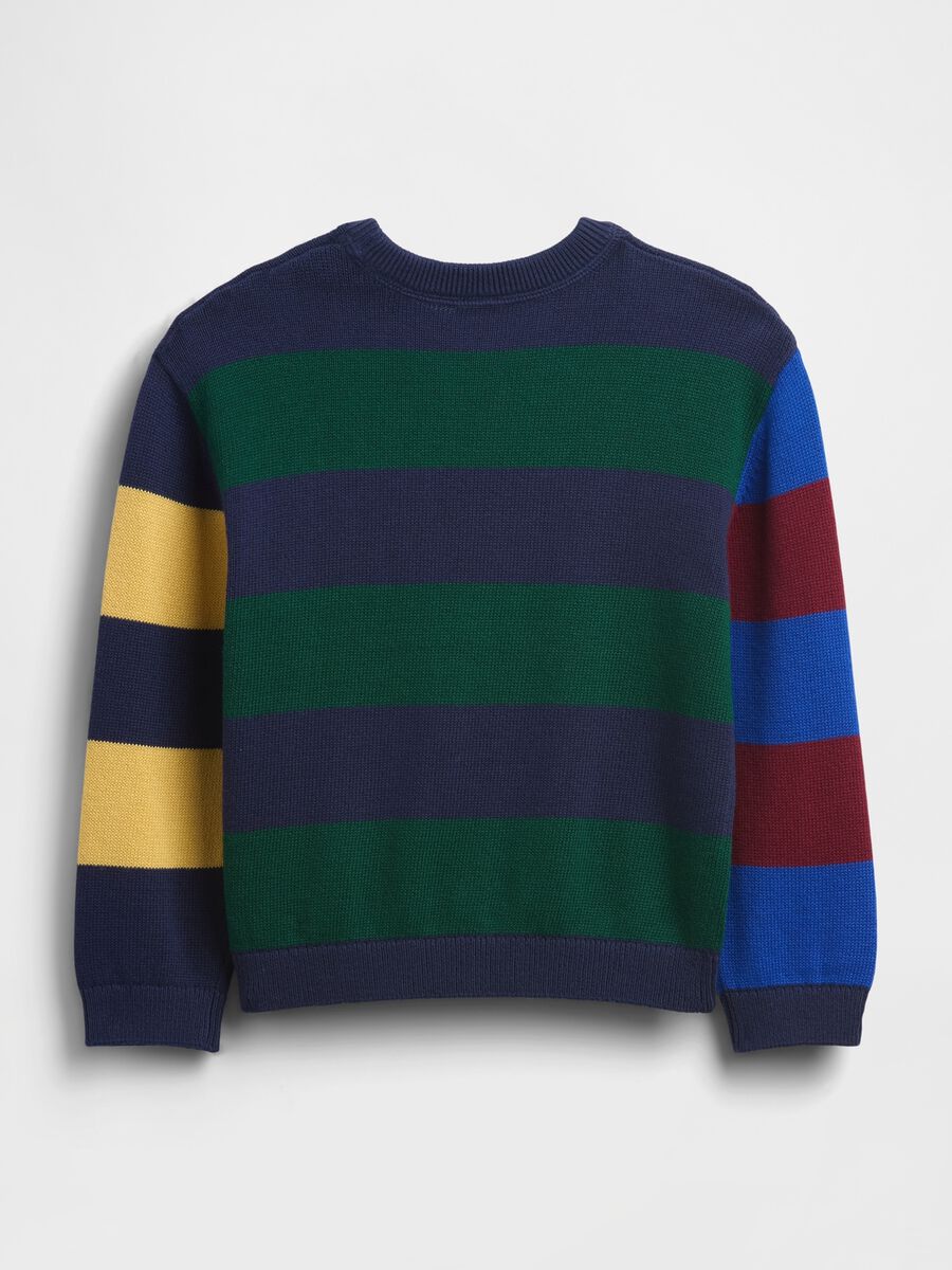 Multicoloured striped cotton jumper_1