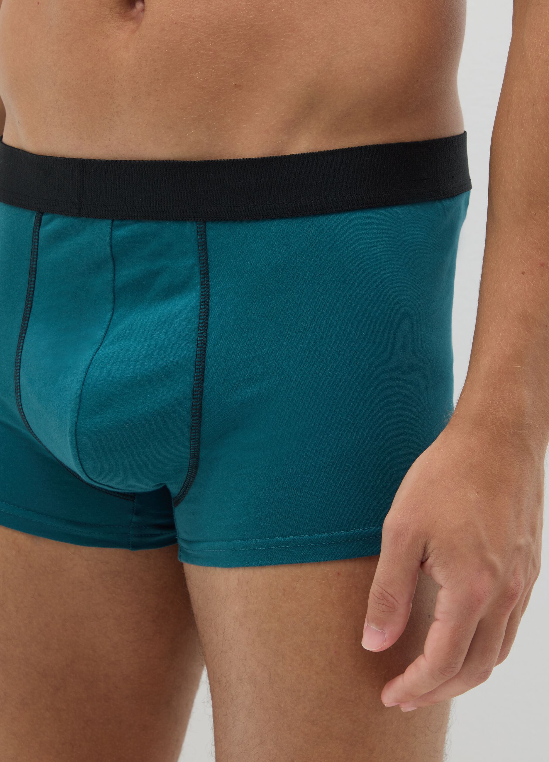 Blue Pure Cotton Boxer Set Regular Fit