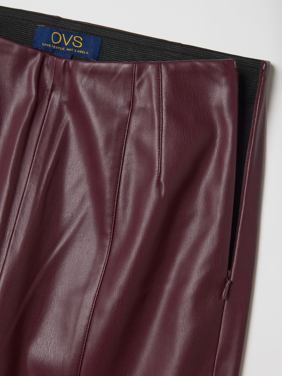 Red Slim Fit Patent Effect Leggings_5