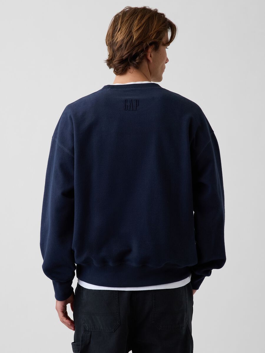 Blue sweatshirt in pure cotton_2